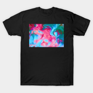 Abstract Pink & Blue Swirl T-Shirt